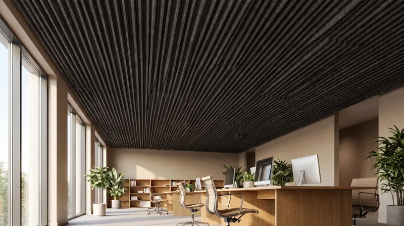 Blade acoustic panel in a styled interior