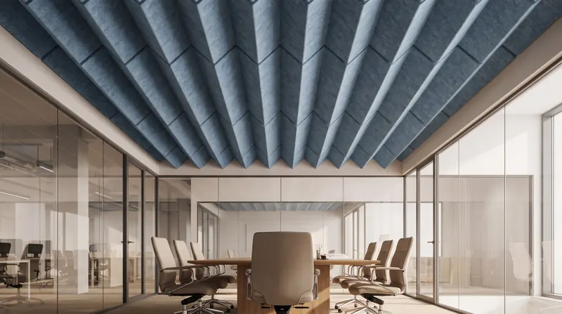 Blade acoustic panel in a styled interior