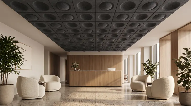 Bubble acoustic panel in a styled interior