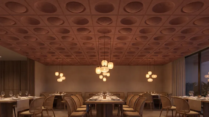 Bubble acoustic panel in a styled interior