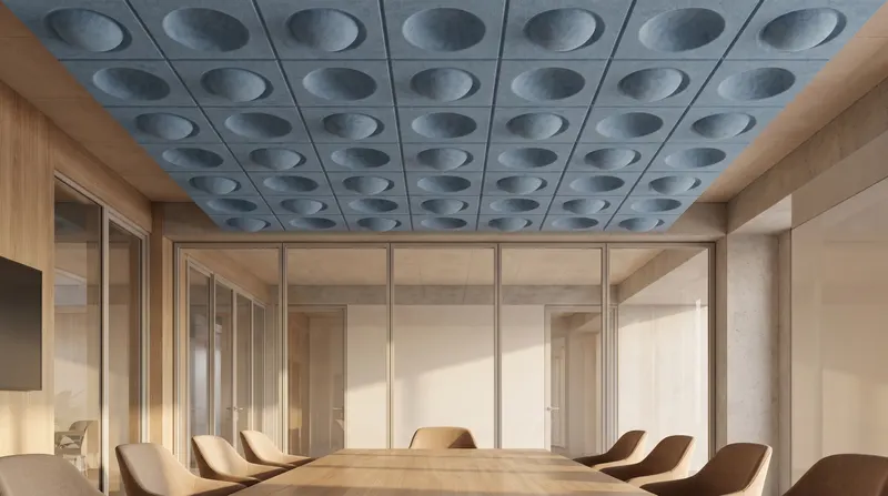 Bubble acoustic panel in a styled interior