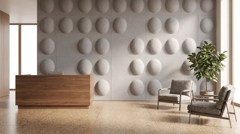 Bubble acoustic panel in a styled interior