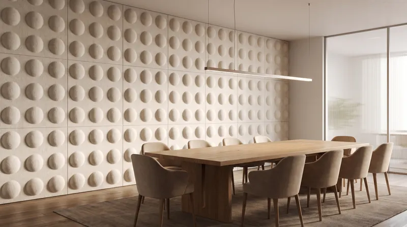 Bubble acoustic panel in a styled interior