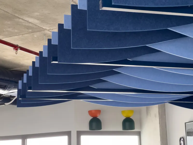 Dune acoustic panel in a styled interior
