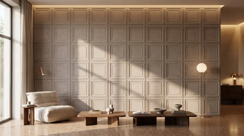 Frame acoustic panel in a styled interior