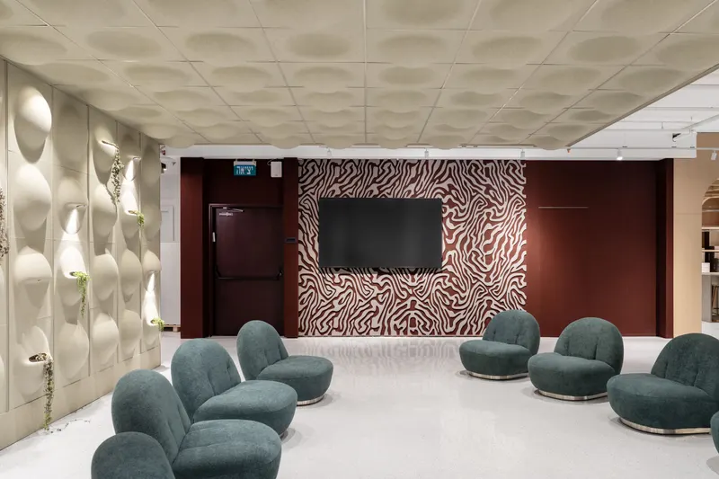 Instinct acoustic panel in a styled interior