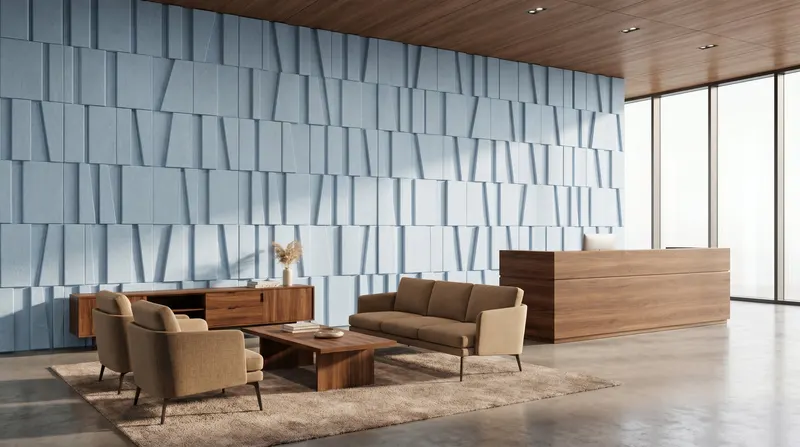 Trapez acoustic panel in a styled interior