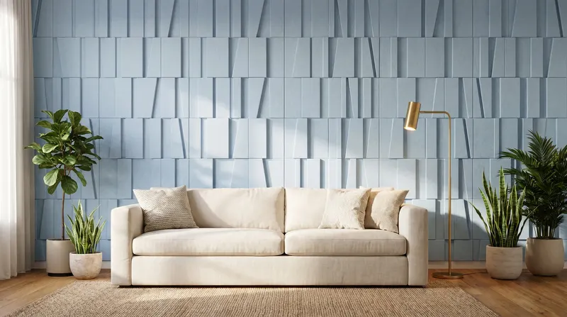 Trapez acoustic panel in a styled interior