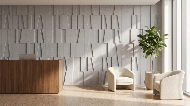 Trapez acoustic panel in a styled interior