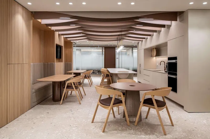 Wave acoustic panel in a styled interior