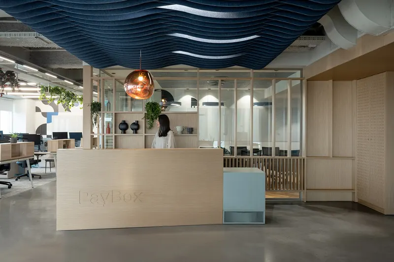 Wave acoustic panel in a styled interior